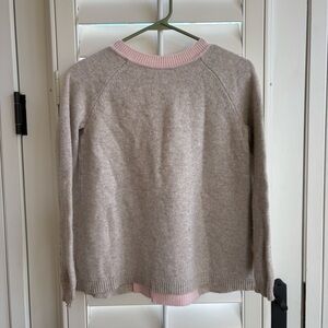 Boden Size Small Pink Gray Long Sleeve Wool Cashmere Blend Sweater Size XS